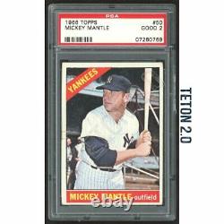 Mickey Mantle 1966 Topps #50 PSA 2 New York Yankees HOF Hall Of Fame 3x MVP
