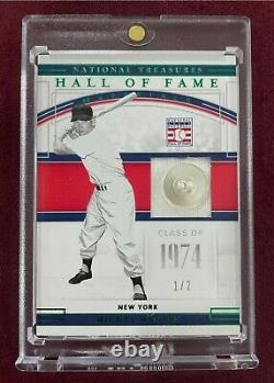 Mickey Mantle 2020 Panini National Treasures Hall of Fame Button Patch Relic 1/2