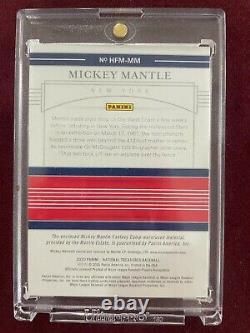 Mickey Mantle 2020 Panini National Treasures Hall of Fame Worn Button Relic 1/2