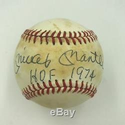 Mickey Mantle Hall Of Fame 1974 Signed American League 1970's Baseball JSA COA