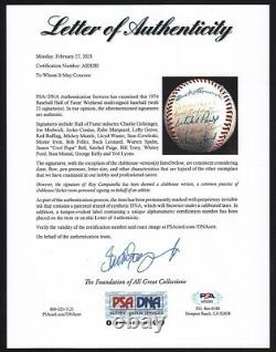Mickey Mantle Satchel Paige 1974 Hall Of Fame Induction Signed Baseball PSA DNA