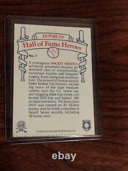 Mickey mantle 1983 donruss hall of fame heros (error cut) READ! Mint