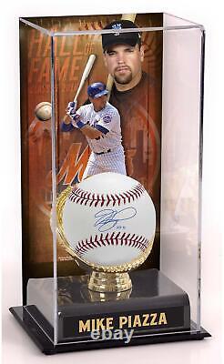 Mike Piazza Mets Signed Baseball withHOF 2016 Insc and Hall of Fame Display Case