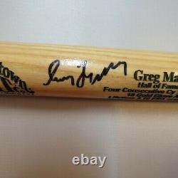 NEW GREG MADDUX SIGNED 2014 HALL OF FAME COOPERSTOWN MINI MLB BASEBALL BAT Cubs