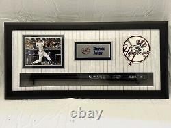 NY Yankees Hall Of Fame Derek Jeter Signed Baseball Bat In Player Collage Frame