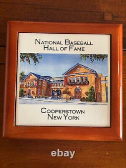 National Baseball Hall of Fame Cooperstown NY Keepsake/Pin/Jewelry Box + 23 Pins