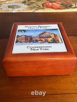 National Baseball Hall of Fame Cooperstown NY Keepsake/Pin/Jewelry Box + 23 Pins