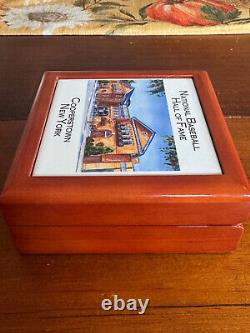 National Baseball Hall of Fame Cooperstown NY Keepsake/Pin/Jewelry Box + 23 Pins