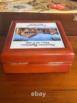 National Baseball Hall of Fame Cooperstown NY Keepsake/Pin/Jewelry Box + 23 Pins