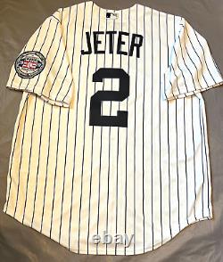 New Nike Derek Jeter New York Yankees Hall of Fame withPatch Pinstripe Jersey Sz L