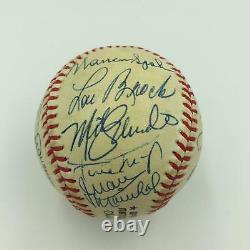 Nice Hank Aaron Willie Mays Hall Of Fame Signed Baseball 17 Sigs PSA DNA COA