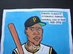 Original Cuban Drawing ROBERTO CLEMENTE Baseball Hall of Fame PITTSBURGH PIRATES