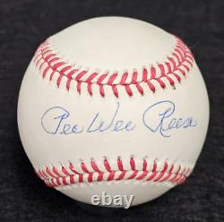 PEE WEE REESE Signed Official MLB Baseball-HALL OF FAME-BROOKLYN DODGERS-PSA