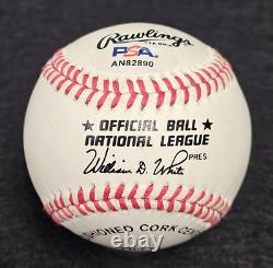 PEE WEE REESE Signed Official MLB Baseball-HALL OF FAME-BROOKLYN DODGERS-PSA