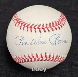 PEE WEE REESE Signed Official MLB Baseball-HALL OF FAME-BROOKLYN DODGERS-PSA