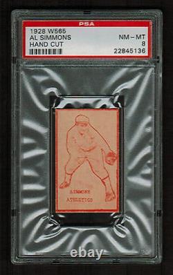 PSA 8 AL SIMMONS 1928 W565 Strip Card Baseball Hall of Fame Player