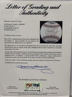 PSA 9 Cal Ripken Jr. Signed Hall of Fame Baseball & Display Case (Auto/9 Ball/9)