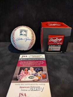 Pete Rose Autographed Signed Hall Of Fame Logo Baseball Jsa Coa