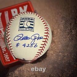 Pete Rose auto Hall of Fame HOF Logo Baseball Signed 4256