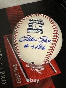 Pete Rose auto Hall of Fame HOF Logo Baseball Signed 4256