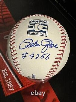 Pete Rose auto Hall of Fame HOF Logo Baseball Signed 4256