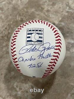 Pete Rose autographed auto Hall of Fame Logo Baseball Signed CHARLIE HUSTLE 4256