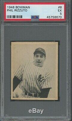 Phil Rizzuto 1948 Bowman Rookie #8 PSA 5 Yankees Hall of Fame / Centered