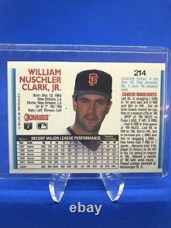 RARE ERROR 1992 Donruss Will Clark, San Francisco Giants Card #214, Mint