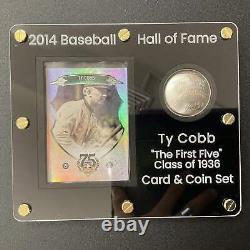 RARE Ty Cobb Custom Set 2014 Baseball Hall of Fame Card & Proof $1 Silver Dollar