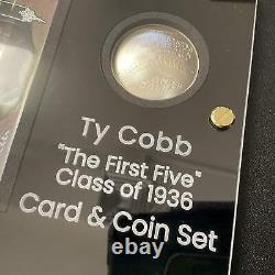 RARE Ty Cobb Custom Set 2014 Baseball Hall of Fame Card & Proof $1 Silver Dollar