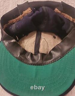 RARE Vtg MLB National Hall of Fame Wool Hat Cap Fitted Elastic Back Straw Seams