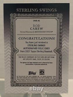 ROD CAREW 2021 Topps Sterling Dual Patch 17/25 Auto Hall of Fame