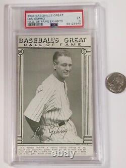 Rare! 1948 Exhibit Hall of Fame #12 Lou Gehrig Yankees HOF PSA 5