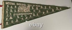 Rare 1950s Antique National Baseball Hall Of Fame Cooperstown 33 Players Pennant