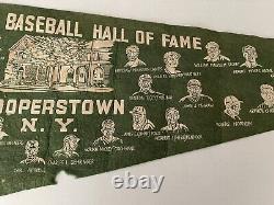 Rare 1950s Antique National Baseball Hall Of Fame Cooperstown 33 Players Pennant