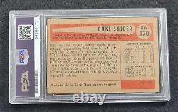 Rare 1954 DUKE SNIDER Signed Bowman Baseball Card-HALL OF FAME-DODGERS-PSA