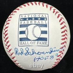 Red Schoendienst HOF 89 Signed Hall Of Fame Logo Baseball PSA/DNA