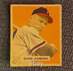 Richie Ashburn 1949 Bowman Baseball 214 Rookie Card RC Phillies HOF Hall of Fame