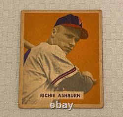 Richie Ashburn 1949 Bowman Baseball 214 Rookie Card RC Phillies HOF Hall of Fame