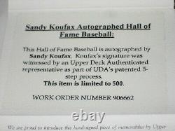 SANDY KOUFAX (Dodgers) Signed Official MLB HALL OF FAME Baseball with UDA COA