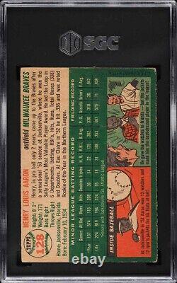 SGC 1.5 1954 Topps #128 HANK AARON RC Rookie Braves Baseball Hall of Fame Card