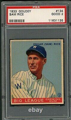 Sam Rice 1933 Goudey #135 PSA 2 Washington Senators Hall of Fame