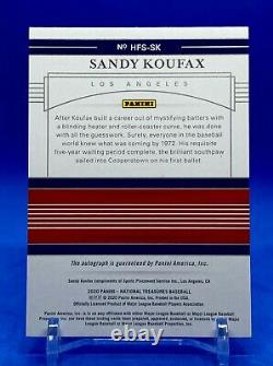 Sandy Koufax Panini 2020 National Treasures Hall Of Fame Autograph 10/25 Dodgers