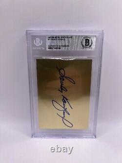 Sandy Koufax Signed 1981-89 Hall Of Fame Metallic Plaque Card Beckett Auto