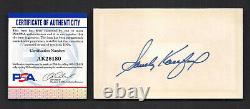 Sandy Koufax Signed 3x5 Card-PSA/DNA COA-Baseball Hall Fame Los Angeles Dodgers