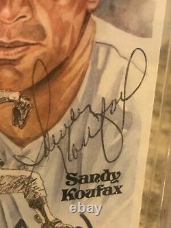 Sandy Koufax Signed Perez Steele Postcard Auto Hall Of Fame Bgs Beckett Jewish