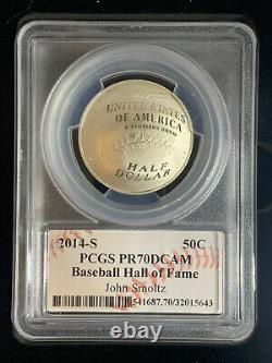 Set 4 2014 S Baseball Hall of Fame Signed Half Dollar Silver Coin PCGS PR70 DCAM