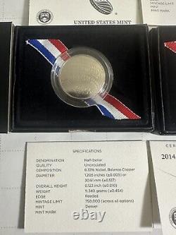 Set Of 2 2014 Baseball Hall Of Fame Commemorative Coin Program $1, And. 50