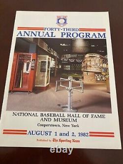 Signed 1982 Baseball Hall of Fame Induction Program Aaron Frank Robinson