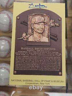 Signed RANDY JOHNSON HOF Hall of Fame Gold Plaque Post Card MLB Authenticated